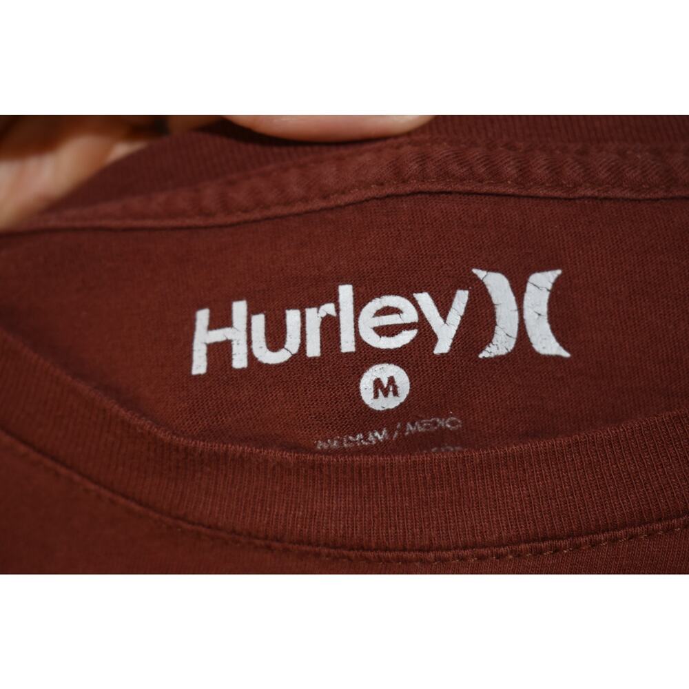 Hurley Brown Logo T-Shirt Size M - Picture 3 of 4